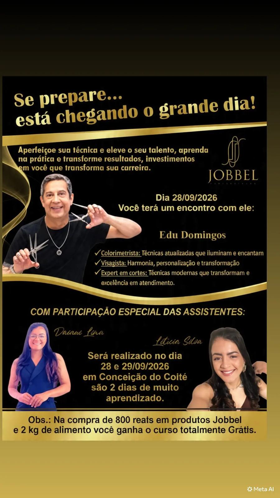 Arte do workshop com a Jobbel Professional